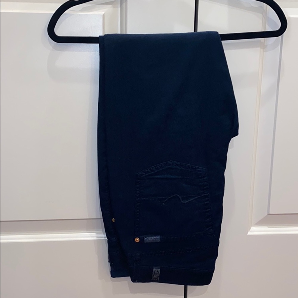 7FAM Navy Corduroy Skinny Jeans